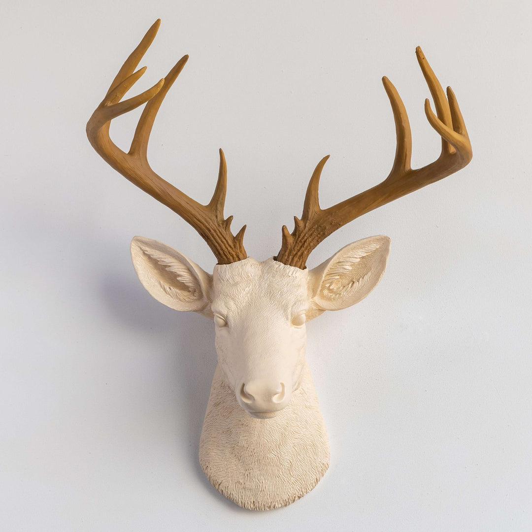 Handcrafted Faux Deer Head Wall Sculpture