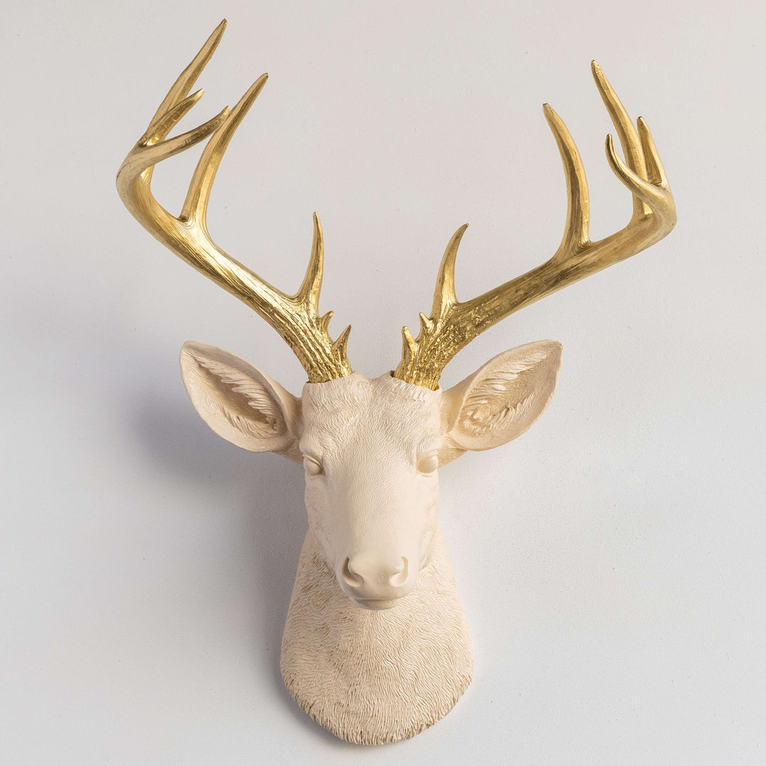 Handcrafted Faux Deer Head Wall Sculpture