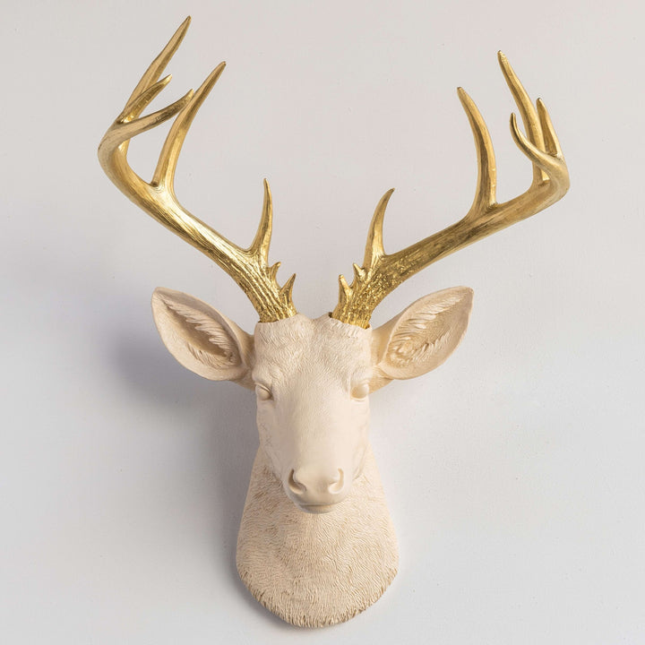Handcrafted Faux Deer Head Wall Sculpture