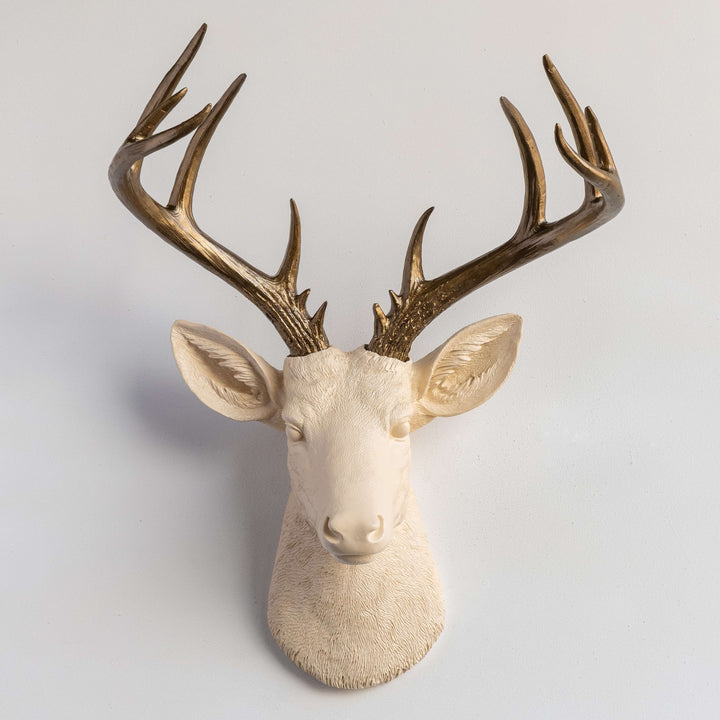 Handcrafted Faux Deer Head Wall Sculpture