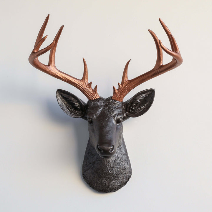 Handcrafted Faux Deer Head Wall Sculpture