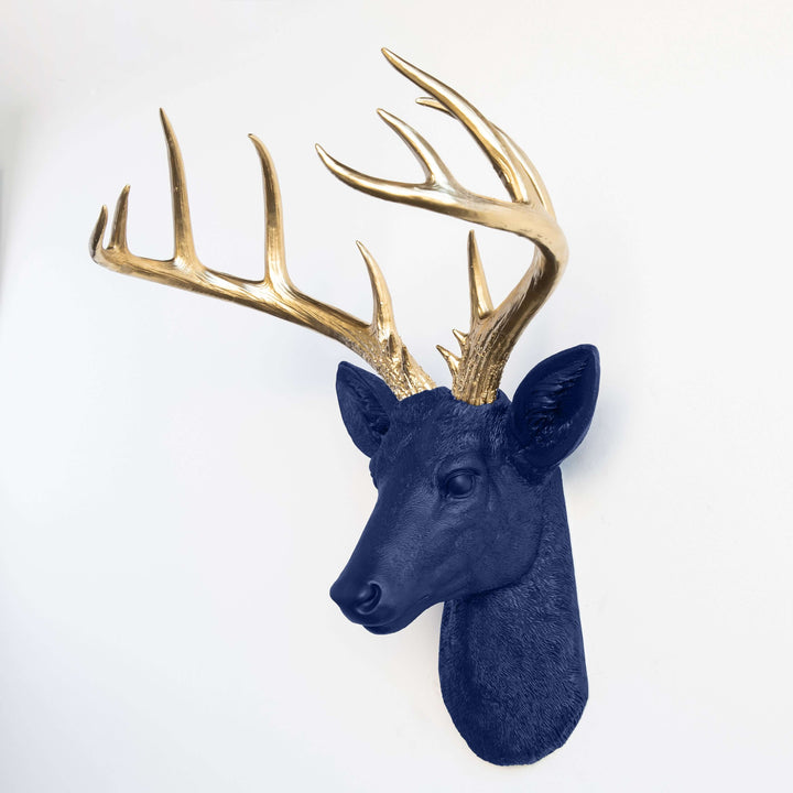 Handcrafted Faux Deer Head Wall Sculpture