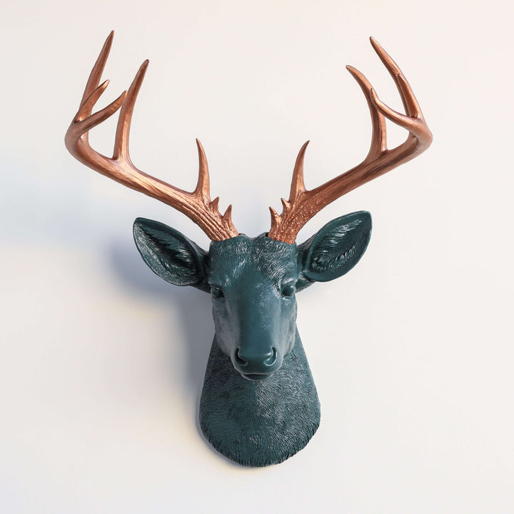 Handcrafted Faux Deer Head Wall Sculpture