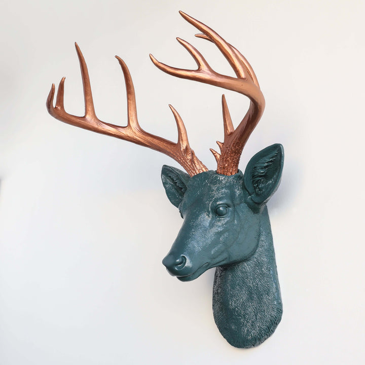 Handcrafted Faux Deer Head Wall Sculpture