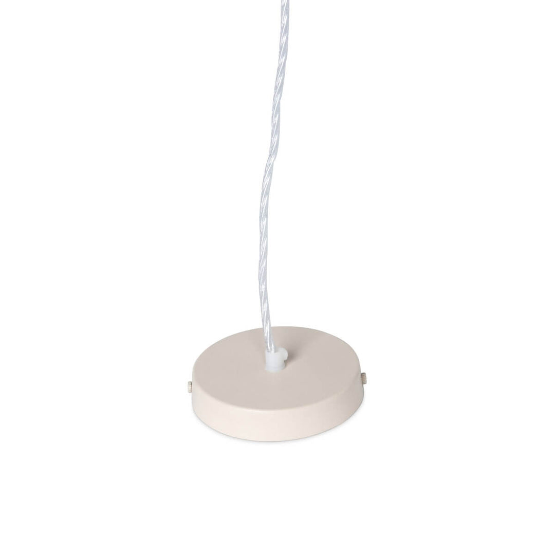 White pendant light fixture on a white background