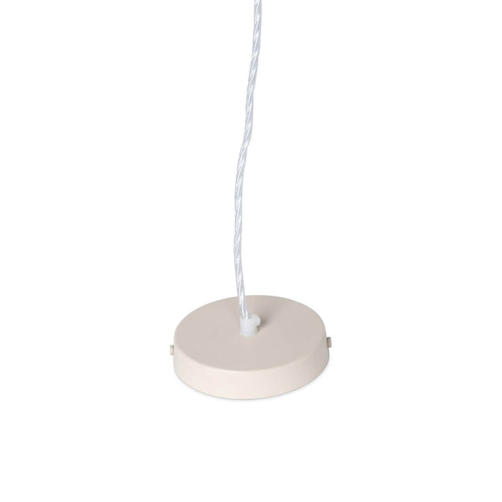 White pendant light fixture on a white background