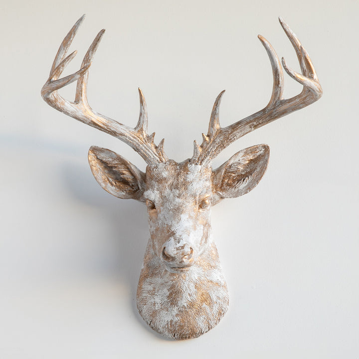 Handcrafted Faux Deer Head Wall Sculpture