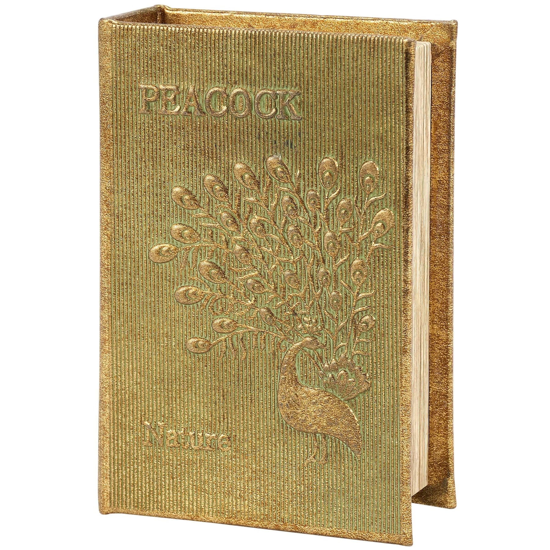 Gold Peacock Book-Shaped Storage Box – Vintage Shopper