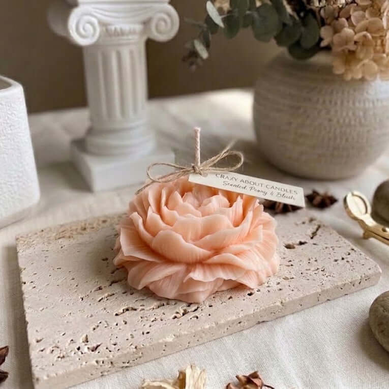 Sculpted Peony Soy Wax Candle