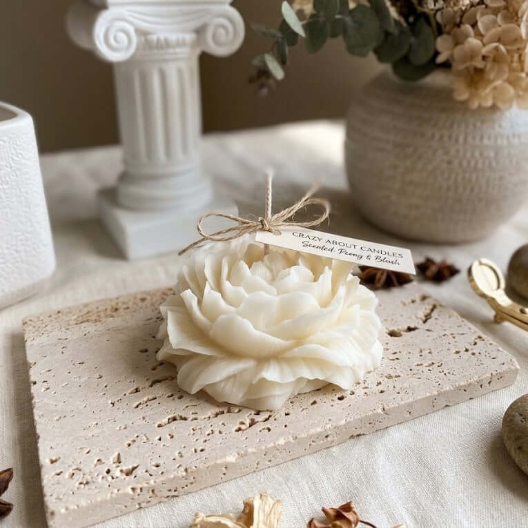 Sculpted Peony Soy Wax Candle