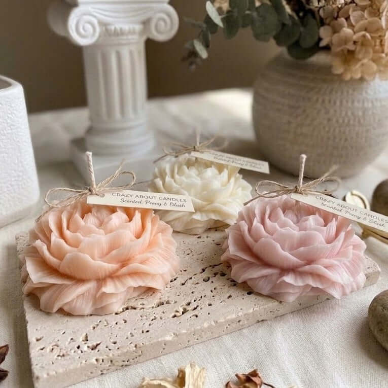 Sculpted Peony Soy Wax Candle