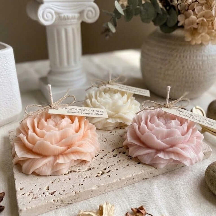 Sculpted Peony Soy Wax Candle