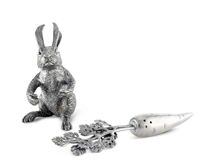 Pewter Rabbit and Carrot Salt & Pepper Shaker Set