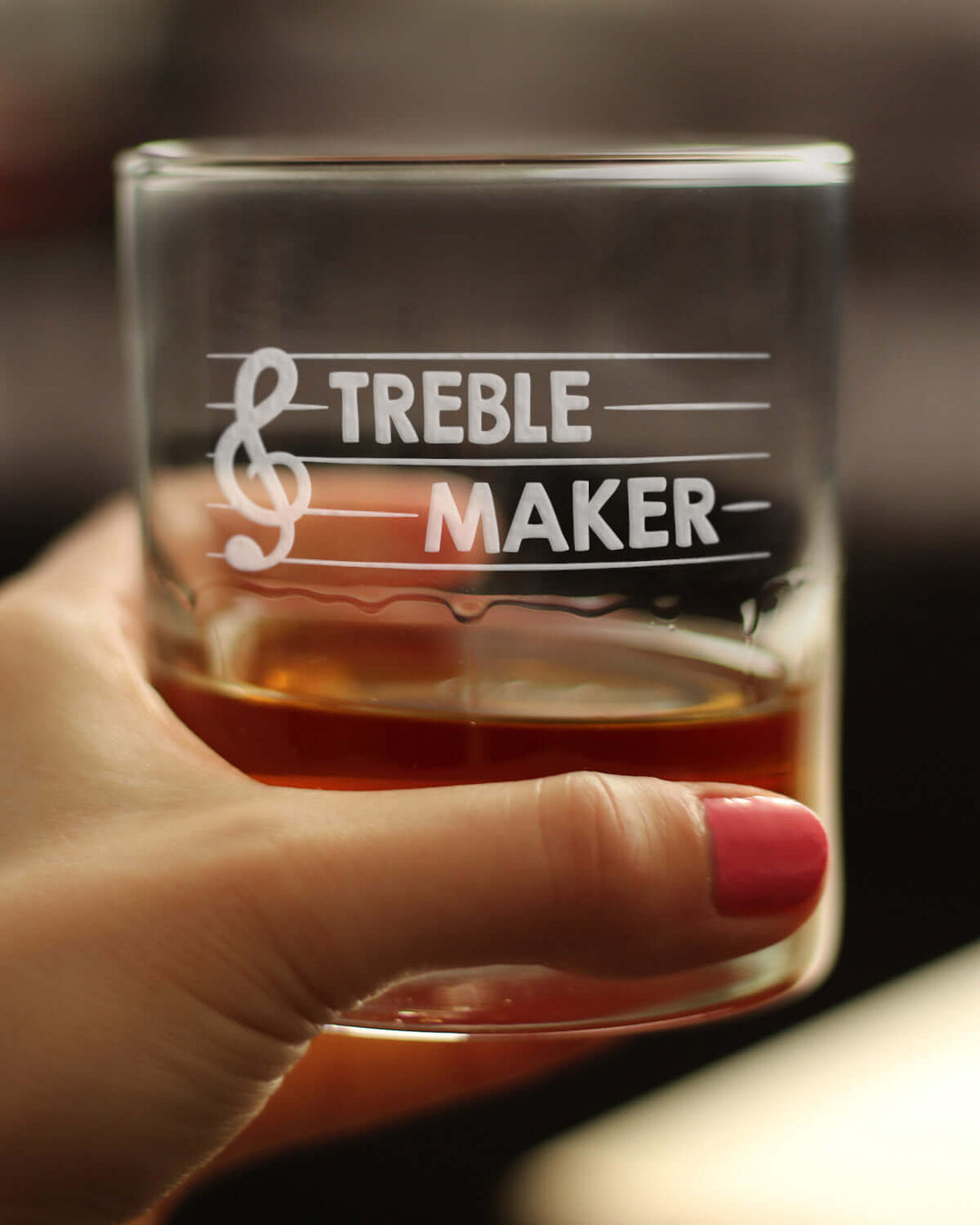 Treble Maker - Whiskey Rocks Glass - Cute Unique Music Teacher Gifts for Musical Men & Women - 10.25 Oz