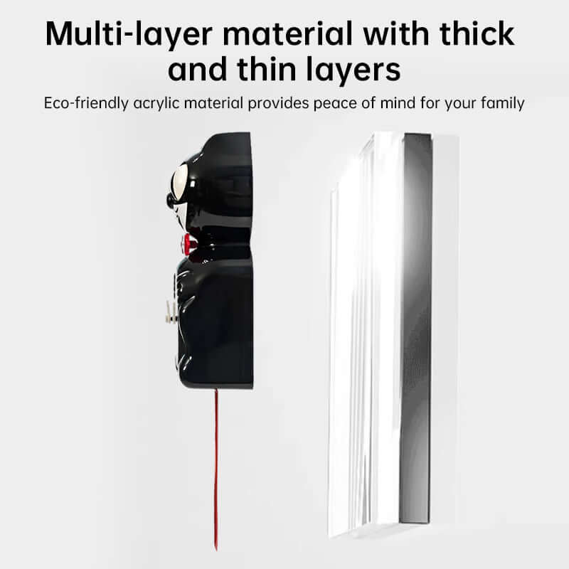 Eco-friendly acrylic material with text on a white background