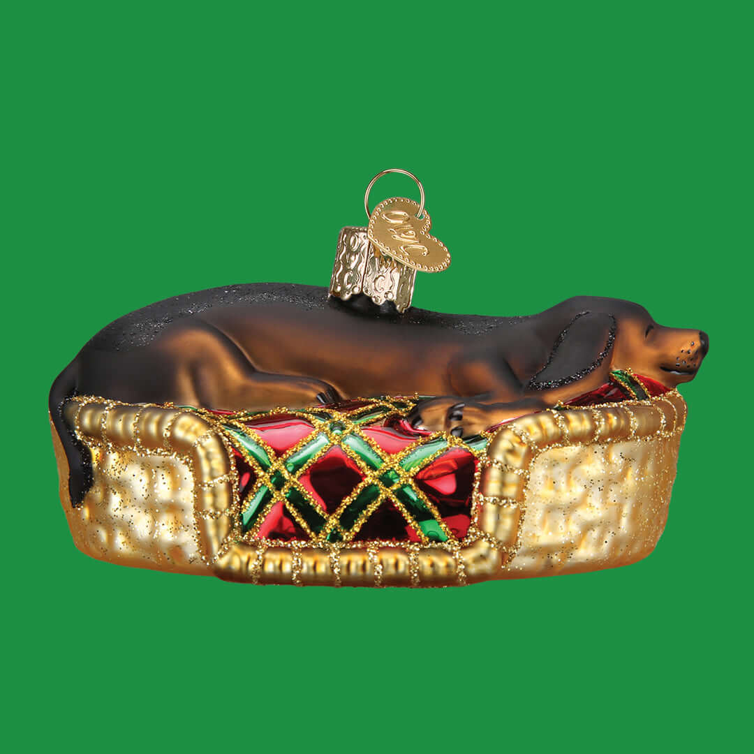Sleepy Dachshund Ornament