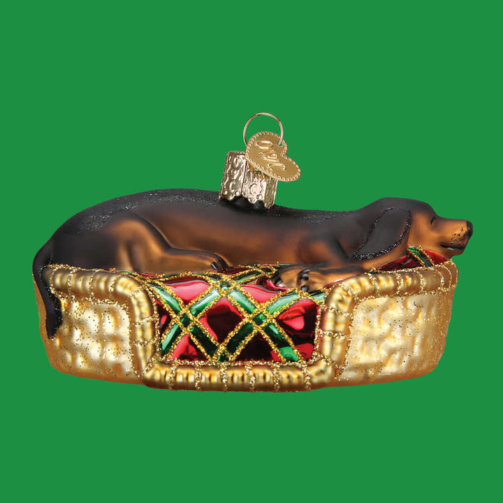 Sleepy Dachshund Ornament