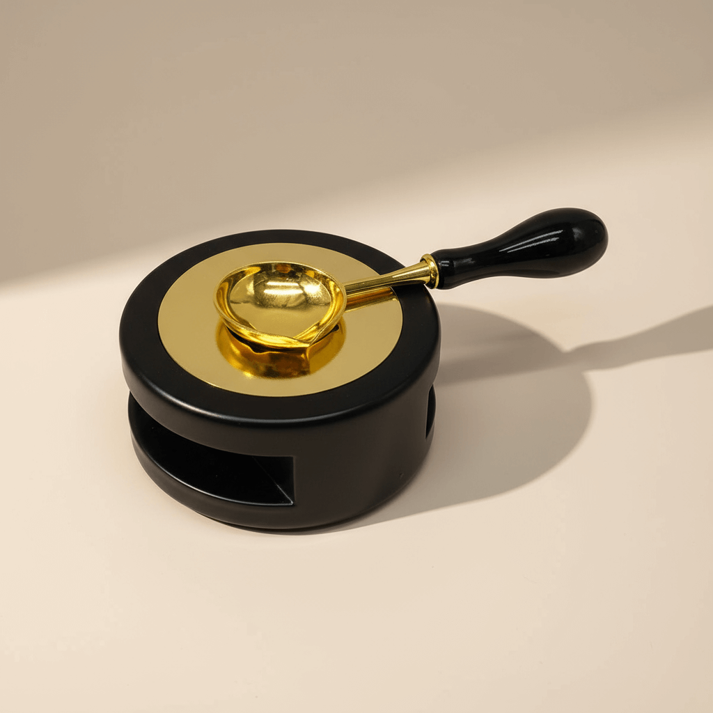 Sealing wax warmer and spoon