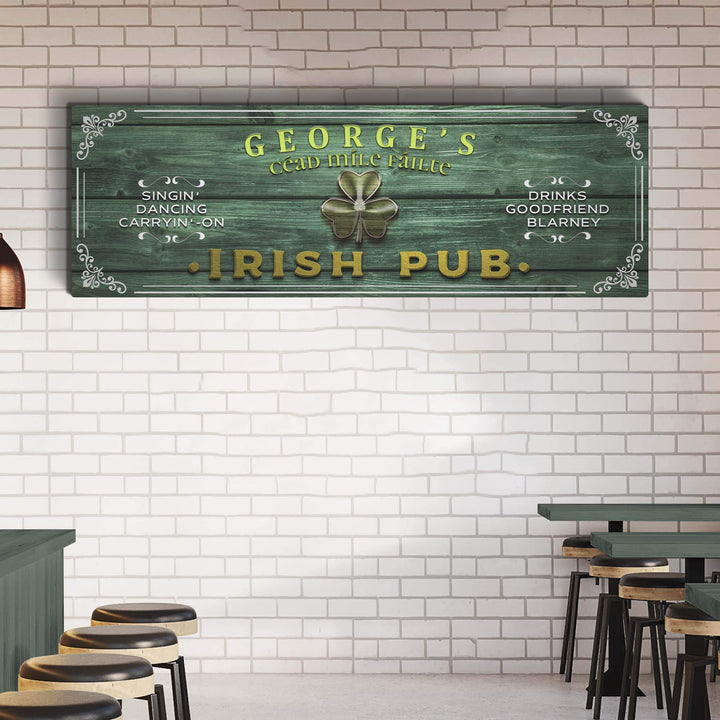 Personalized Irish Pub Canvas Sign
