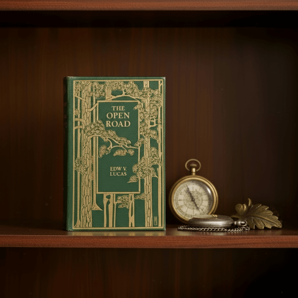 Bookshelf with 'The Open Road' by Edwin V. Lucas 