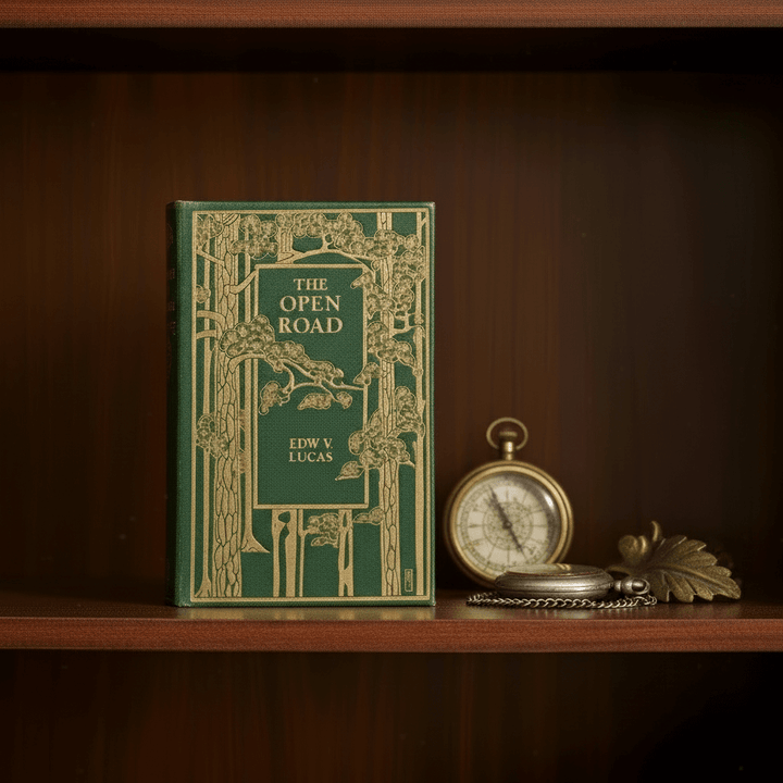 Bookshelf with 'The Open Road' by Edwin V. Lucas 