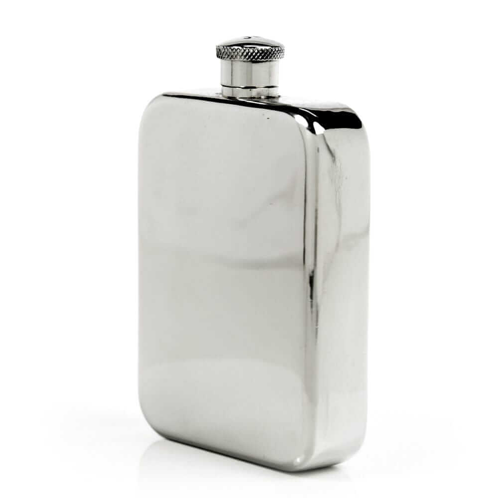 Pewter flask on a white background
