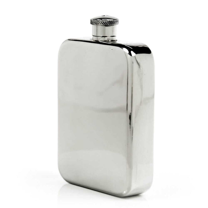 Pewter flask on a white background
