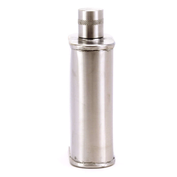 Silver flask on a white background