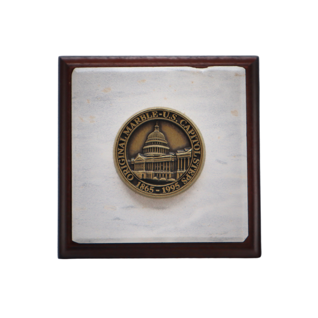 Capitol Marble Paperweight on Walnut Base
