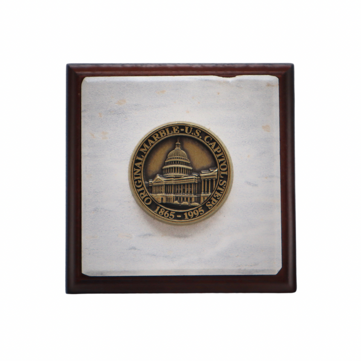 Capitol Marble Paperweight on Walnut Base