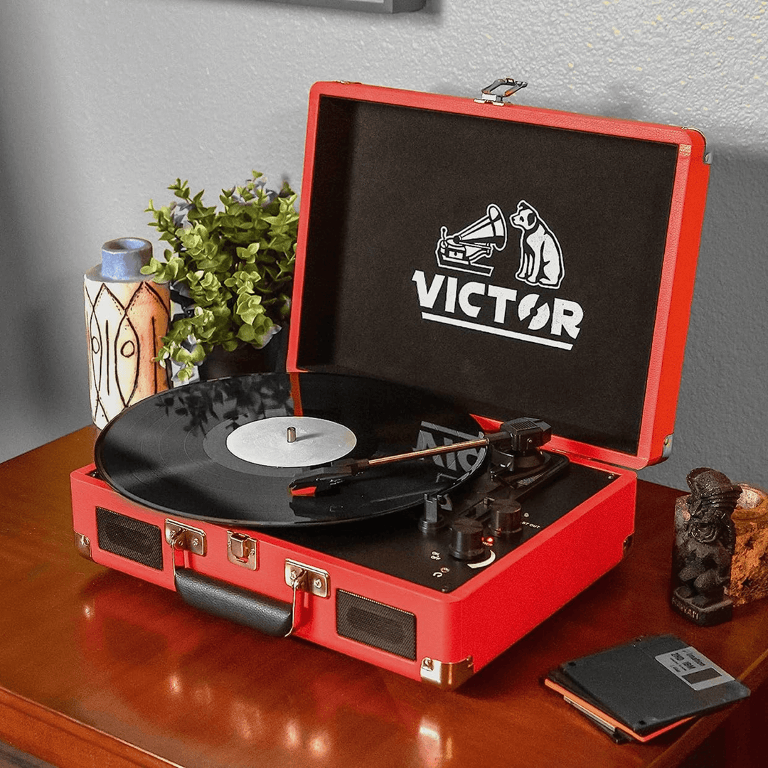 Victor Metro Portable Suitcase Turntable with Dual Bluetooth