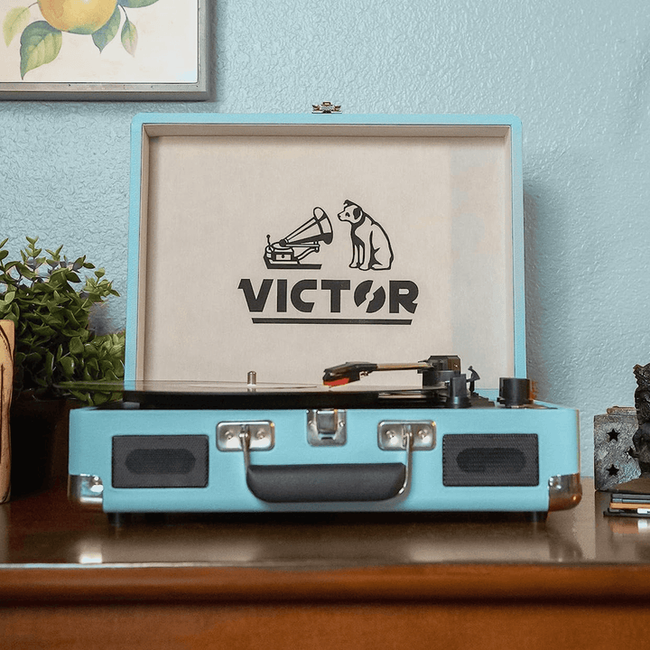 Victor Metro Portable Suitcase Turntable with Dual Bluetooth