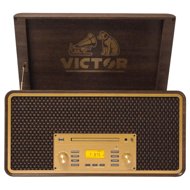 Victor Monument Wood Turntable & 8-in-1 Music Center