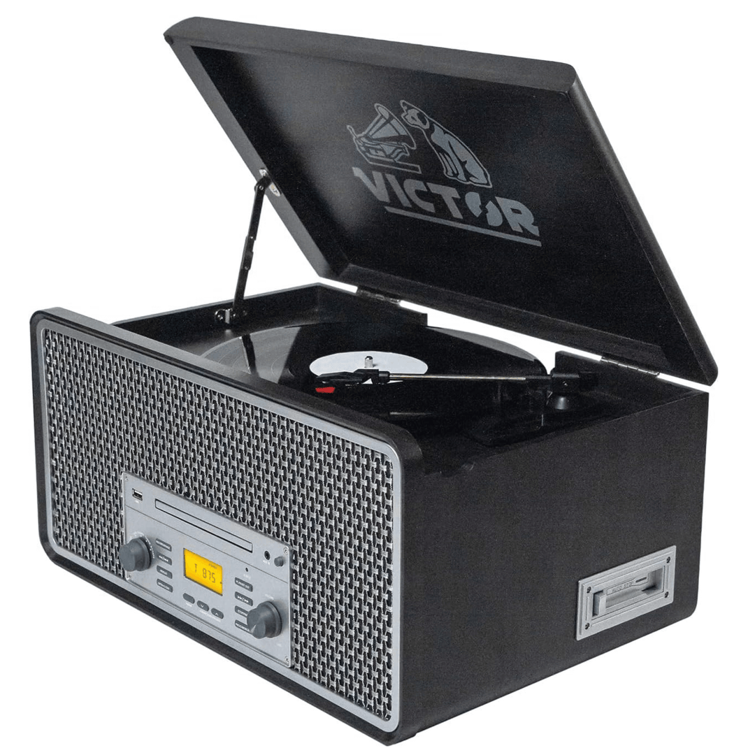 Victor Monument Wood Turntable & 8-in-1 Music Center