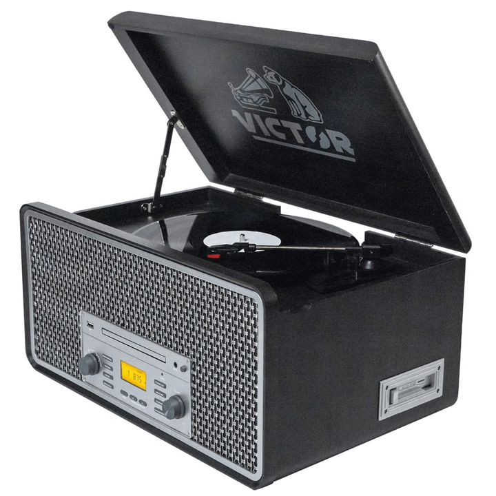 Victor Monument Wood Turntable & 8-in-1 Music Center
