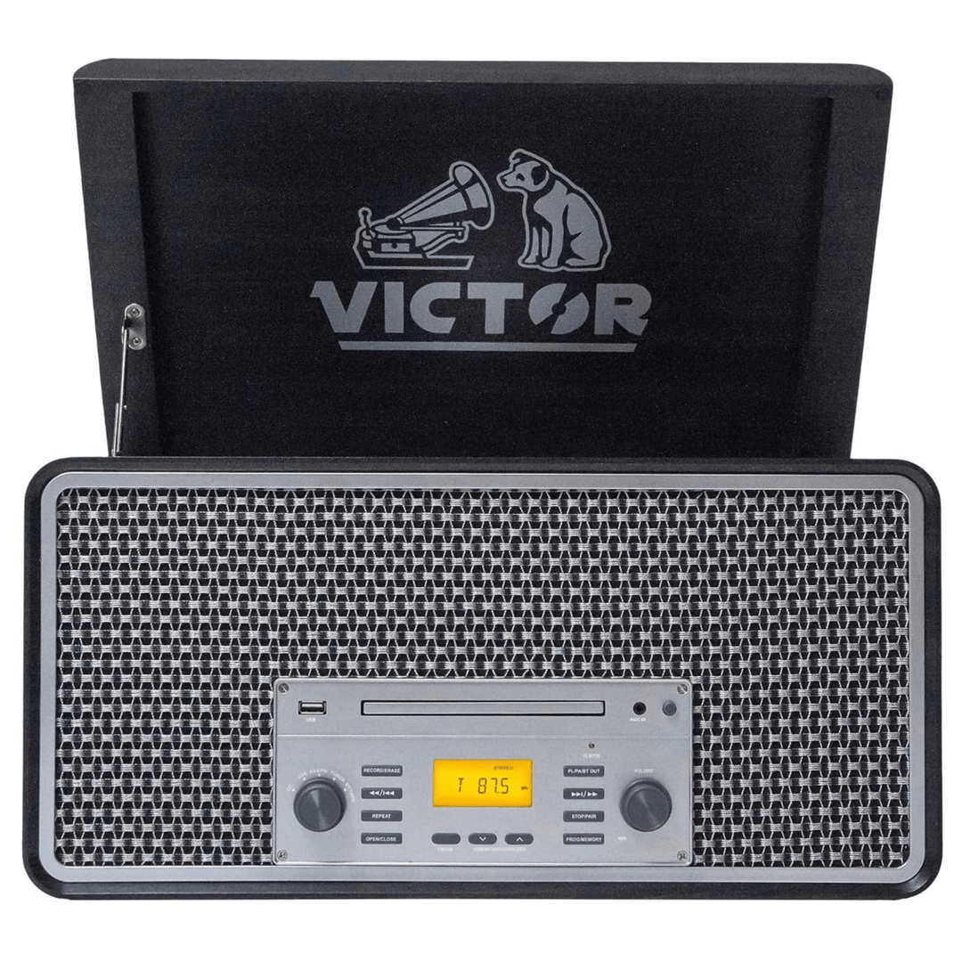Victor Monument Wood Turntable & 8-in-1 Music Center