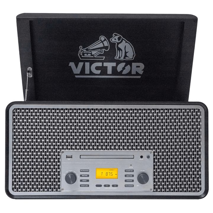 Victor Monument Wood Turntable & 8-in-1 Music Center