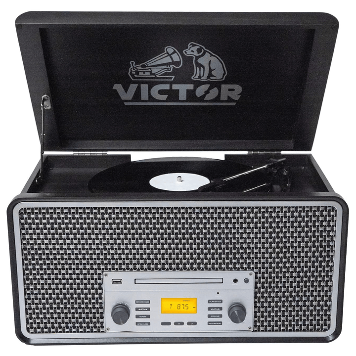 Victor Monument Wood Turntable & 8-in-1 Music Center