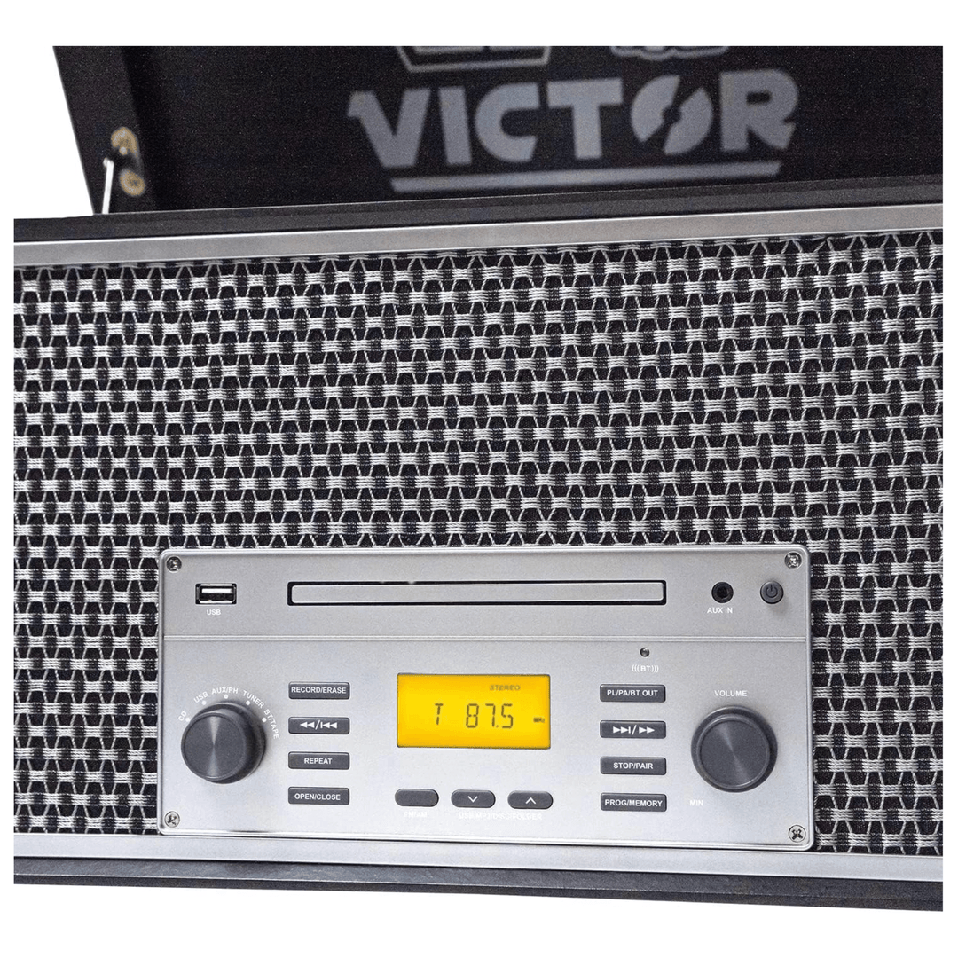 Victor Monument Wood Turntable & 8-in-1 Music Center
