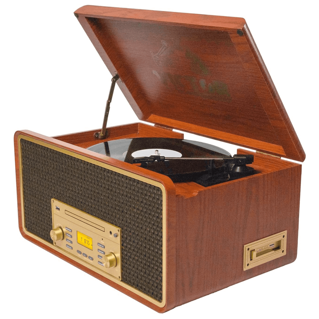 Victor Monument Wood Turntable & 8-in-1 Music Center