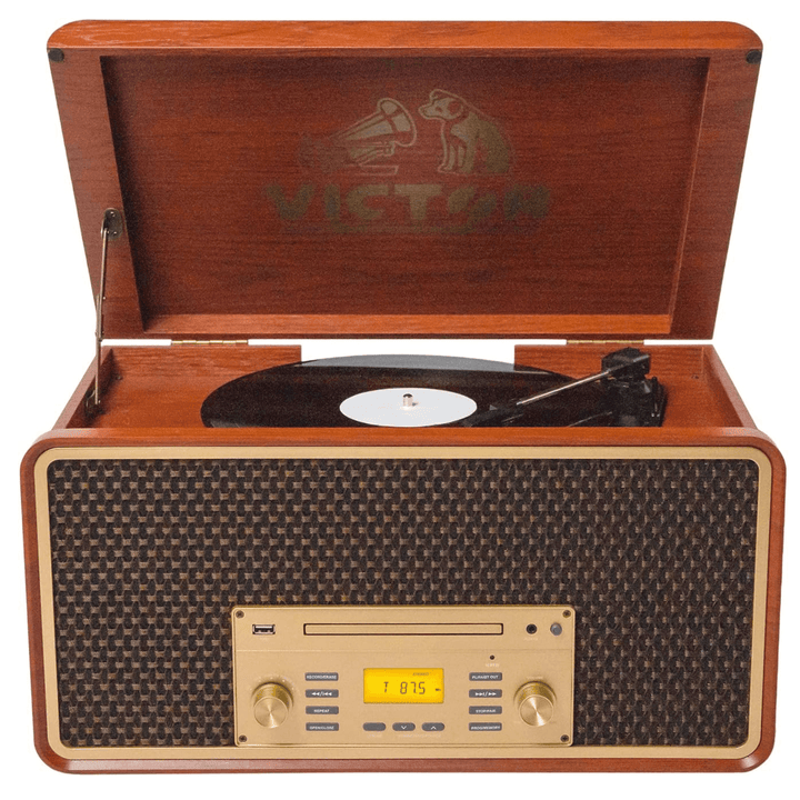 Victor Monument Wood Turntable & 8-in-1 Music Center