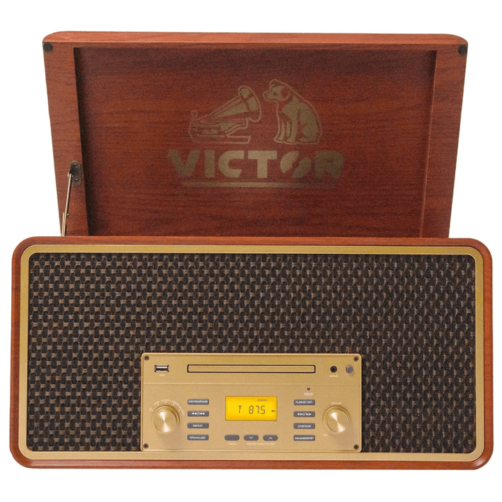 Victor Monument Wood Turntable & 8-in-1 Music Center
