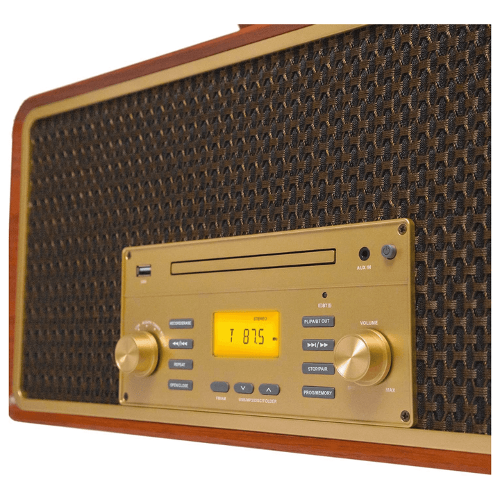 Victor Monument Wood Turntable & 8-in-1 Music Center