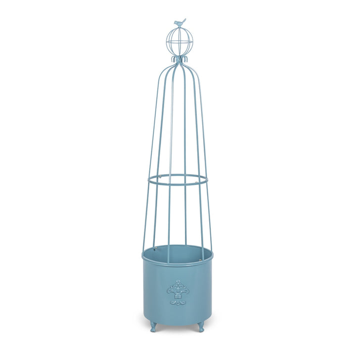 Fleur-de-Lis Planter Obelisk, Large, Provence Blue