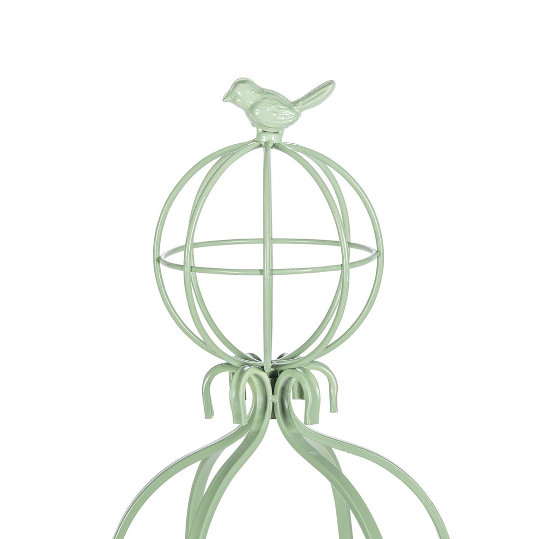 Fleur-de-Lis Planter Obelisk, Large, Soft Garden Green