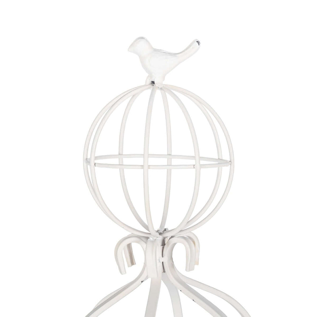 Fleur-de-Lis Planter Obelisk, Large, Antiqued White