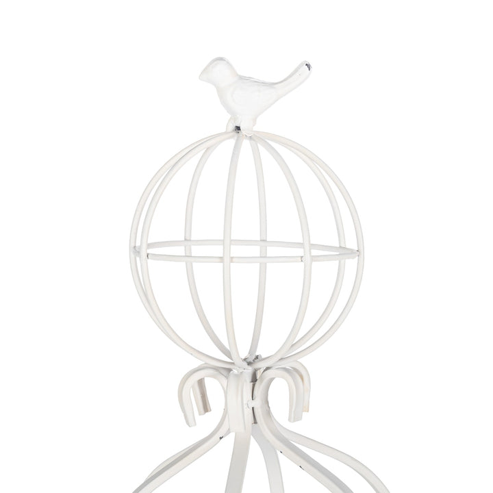 Fleur-de-Lis Planter Obelisk, Large, Antiqued White