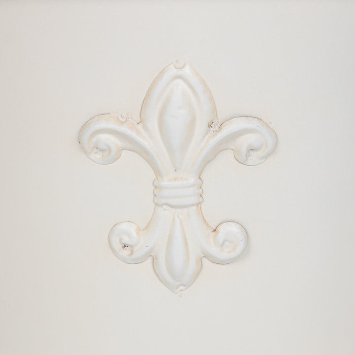 Fleur-de-Lis Planter Obelisk, Small, Antiqued White