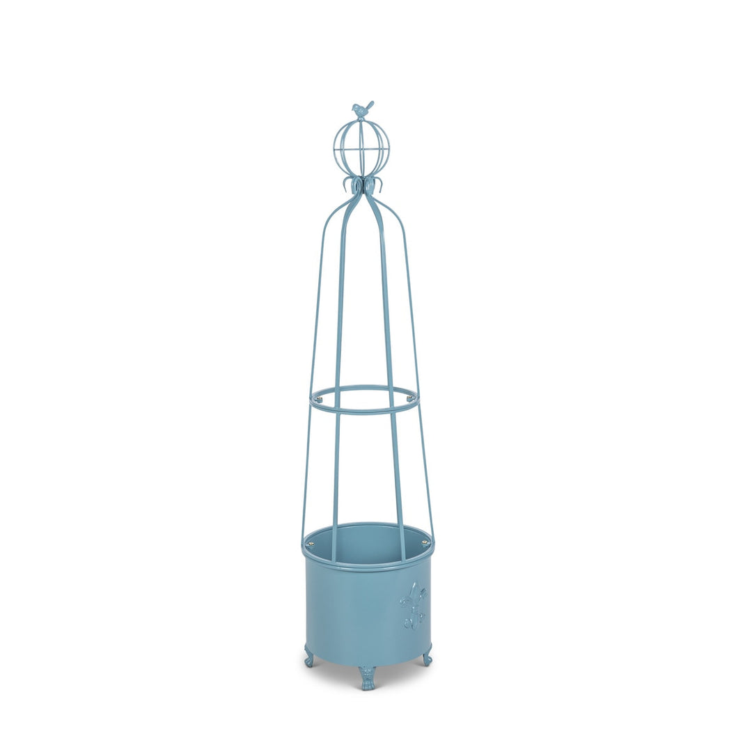 Fleur-de-Lis Planter Obelisk, Small, Provence Blue