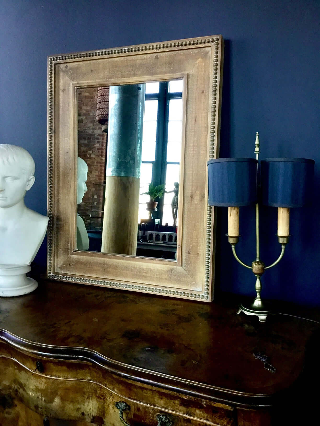 Ah! Bisto レトロ広告 フレーム付き鏡　アンティーク品 Vintage Beaded Frame Wall Mirror | Wall Decor – Vintage Shopper